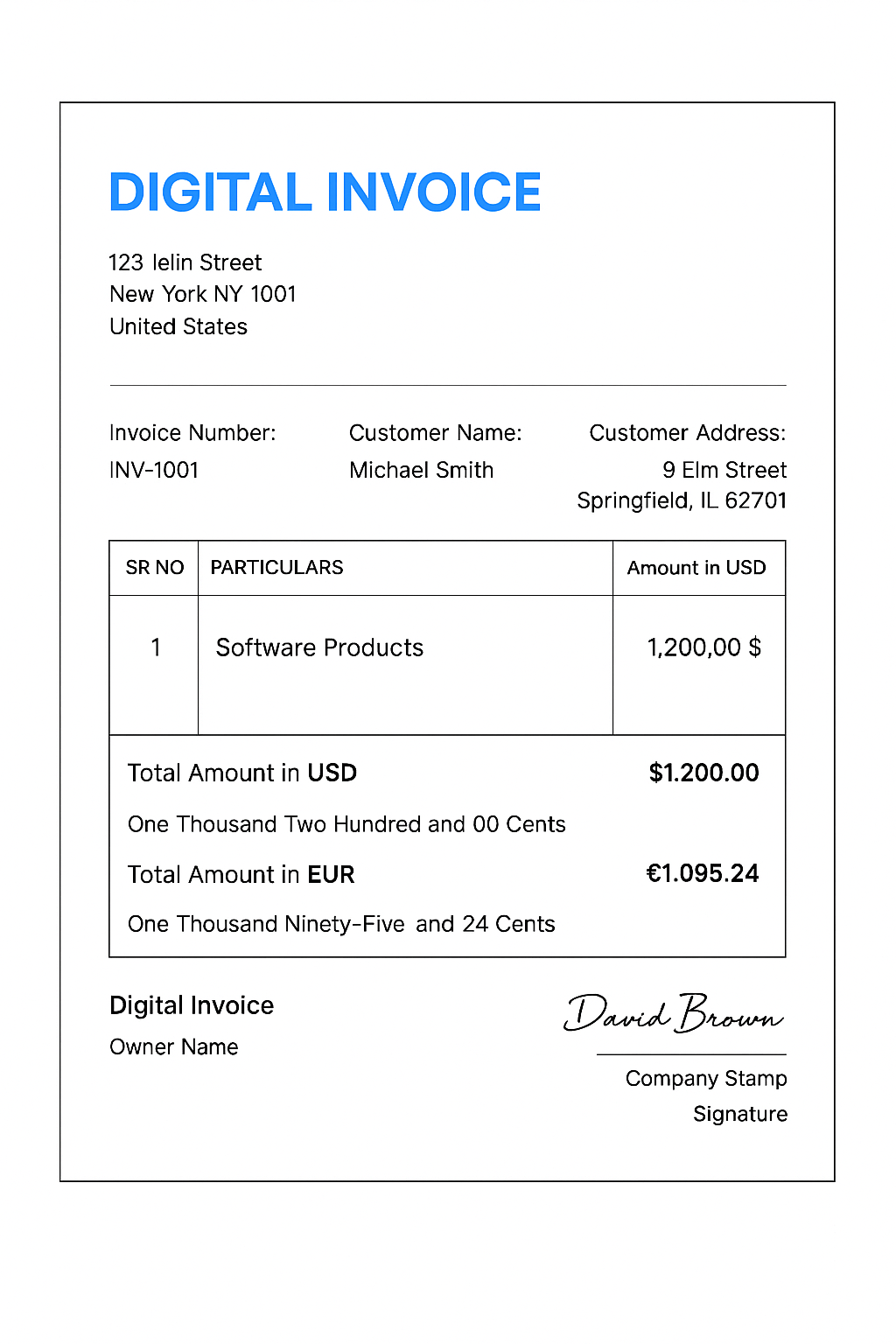 Invoice Preview